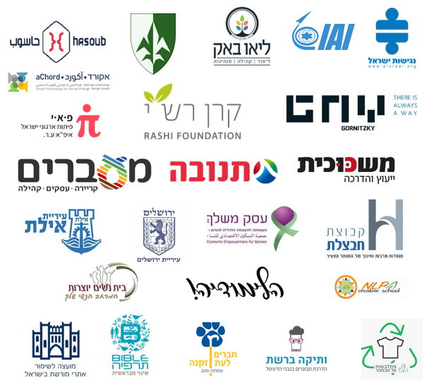 אוסף עצום של לוגואים בעברית, המציגים קהילות שונות והחיבורים שלהם עם המנהל קהיל הייעודי