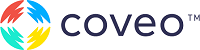 לוגו Coveo על רקע לבן עם גלית גנאור.